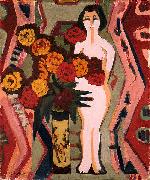 Ernst Ludwig Kirchner Still life with sculpture Germany oil painting artist